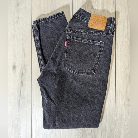 Levi's 501 skinny 27 x 28 black distressed big "E" button fly jeans - Picture 1 of 7